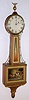 Attributed to Lemuel Curtis, Concord, Mass., presentation patent or banjo timepiece with 8 day time only weight driven movement in mahogany case, c1815