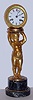 French, 8 day lever movement time/strike gilt figural mantel clock, c1900