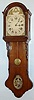Dutch Staartklok case now fitted with an 8 day time and strike spring movement from a regulator clock, c1970