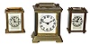 Three Waterbury gold-plated brass and glass 30-hour carriage clocks, c1910.