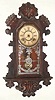 Ansonia Clock Co., New York, Bedford 8 day time and strike hanging oak gingerbread clock, c1894
