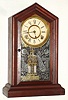 Ansonia Clock Co., New York, "Spartan" mantel clock 8 day time and strike spring driven movement in walnut case, c1883
