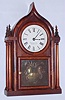 Brewster and Son, Bristol, Conn. "Onion Top" shelf clock with 8 day time and strike spring driven movement in mahogany veneer case, c1855