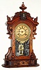 Ansonia Clock Co., New York, "Monarch" 8 day time and strike spring driven walnut mantel clock, c1880