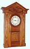 E.N. Welch 8 day time and strike weight driven shelf clock in hand made carved pine case, dated 1884