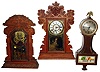 Four Connecticut 8 day wood case clocks; Welch, Sessions, Waterbury, New Haven.