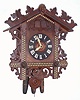German Black Forest cuckoo and quail 3 weight 3 hour inlaid wall clock, c1900.