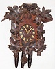 American Cuckoo Clock Co., Philadelphia, 3 weight cuckoo and quail clock, c1905.