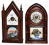 Two Connecticut time and strike mahogany shelf clocks, Gilbert and Waterbury, c1880.