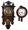 Two German walnut striking wall clocks, late 19th century.