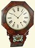 Jerome and Co., New Haven, Conn., "Drop Octagon" 8 day time and strike bevel bottom rosewood wall clock, c1880