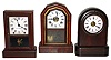 Three Connecticut 8 day time and strike rosewood shelf clocks, Seth Thomas and Terry Clock Co., late 19th century.