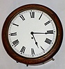 English round fusee 8 day time only spring driven oak station clock, c1900