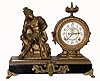 Ansonia Mercury cast metal figural 8 day time and strike mantel clock, c1894.