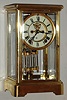 Ansonia Clock Co., New York, "Prism" 8 day time and strike spring driven crystal regulator mantel clock, c1914