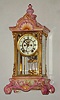 Ansonia Clock Co., New York, "Porcelain Regulator No. 4" 8 day time and strike spring driven crystal regulator mantel clock, c1914