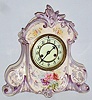 Waterbury Clock Co., Waterbury, Conn., "Parlor No. 87" porcelain 8 day time and strike spring driven mantel clock, c1900