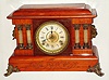 Seth Thomas Clock Co., Thomaston, Conn., "Black Hussar" Adamantine 8 day time and strike spring driven mantel clock, c1904