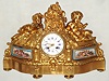 French, Raingo Freres A Paris, gilt figural 8 day time and strike spring driven mantel clock, c1870