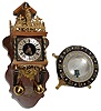 Two contemporary pieces including a modern Dutch 8 day time and strike wall clock and home made swimming turtle mystery clock