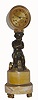French Empire 8 day time and strike ebonized wood portico style clock, c1880