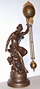 Ansonia Clock Company, Ansonia, Conn. "Fortuna" 8-day time only, double figure swing clock, c1900
