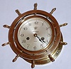 Waterbury Clock Co., Waterbury, Conn., "Ship's Bell No. 10" 8 day time and strike brass marine clock, c1925