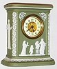 English Wedgewood porcelain cased novelty clock with a British United Clock Co. 30 hour rear wind time only movement, c1910