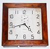Ansonia Clock Co., "Depot" mahogany gallery clock with 30 day time only spring driven movement, c1926