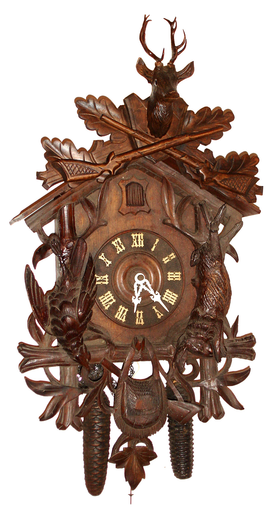 German Black Forest 30 hour carved wood cuckoo clock, c1900 — Antique Clocks Price Guide