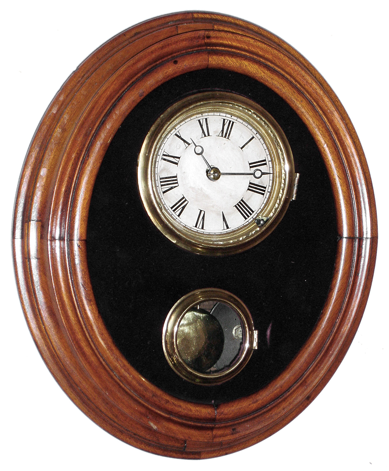 F. Kroeber, New York, walnut and felt 8 day time and strike picture frame clock, c1868 — Antique Clocks Price Guide