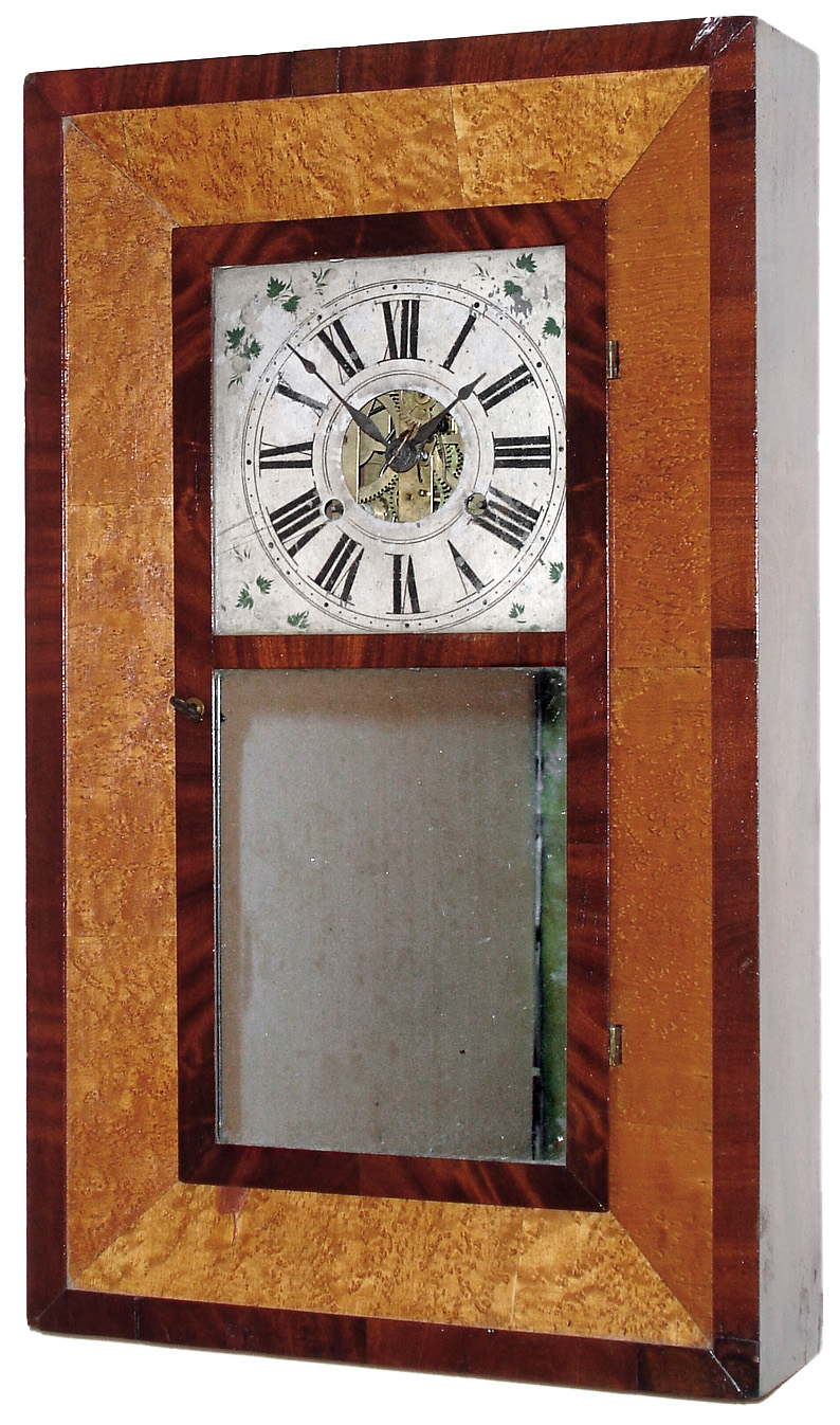 Atkins and Porter, Bristol, Conn., 30 hour time and strike bevel case shelf clock, c1845 — Antique Clocks Price Guide