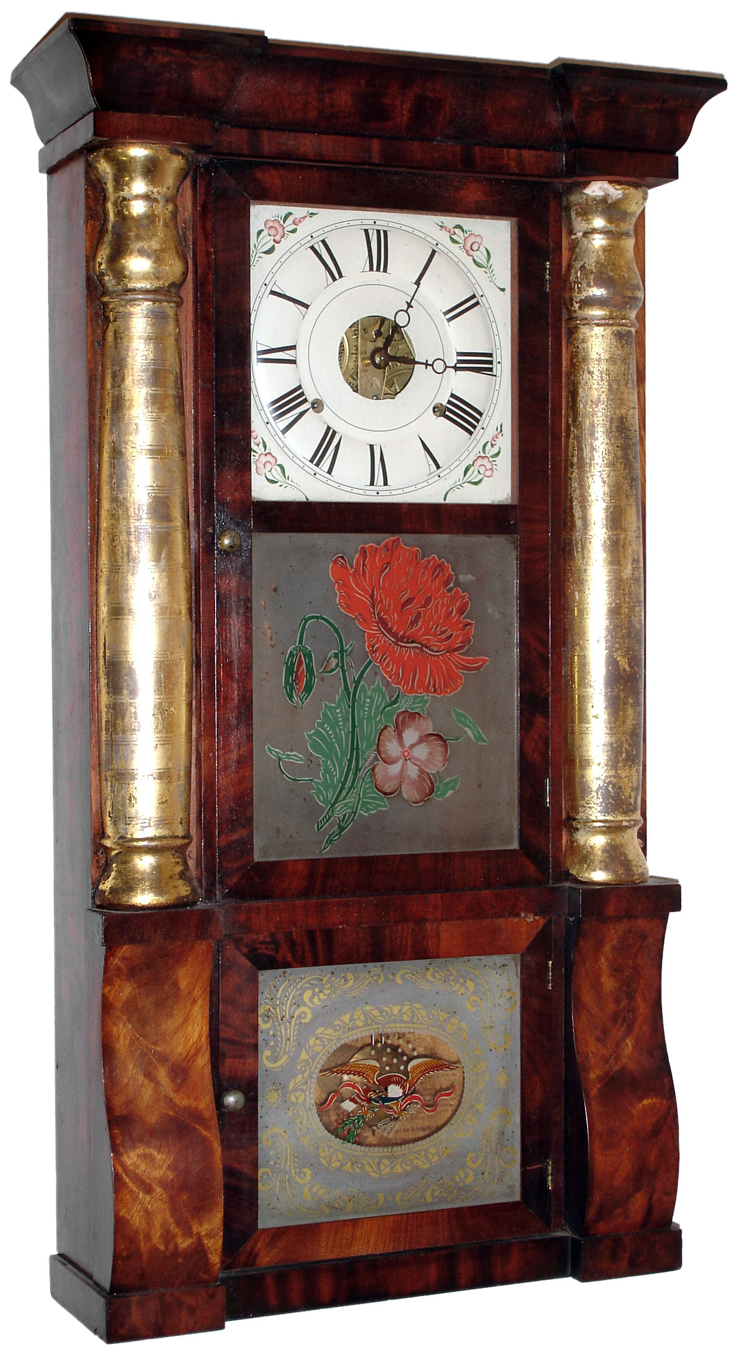 Seth Thomas, Plymouth Hollow, Conn., 8 day time and strike column and cornice shelf clock, c1860 — Antique Clocks Price Guide