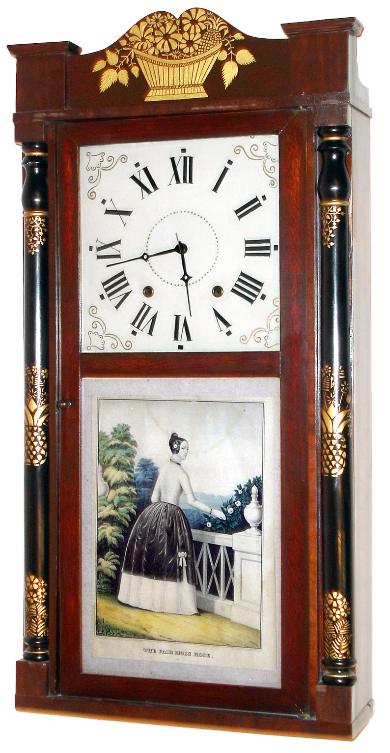 Unknown, 30 hour time and strike wood movement half column and splat shelf clock, c1845 — Antique Clocks Price Guide