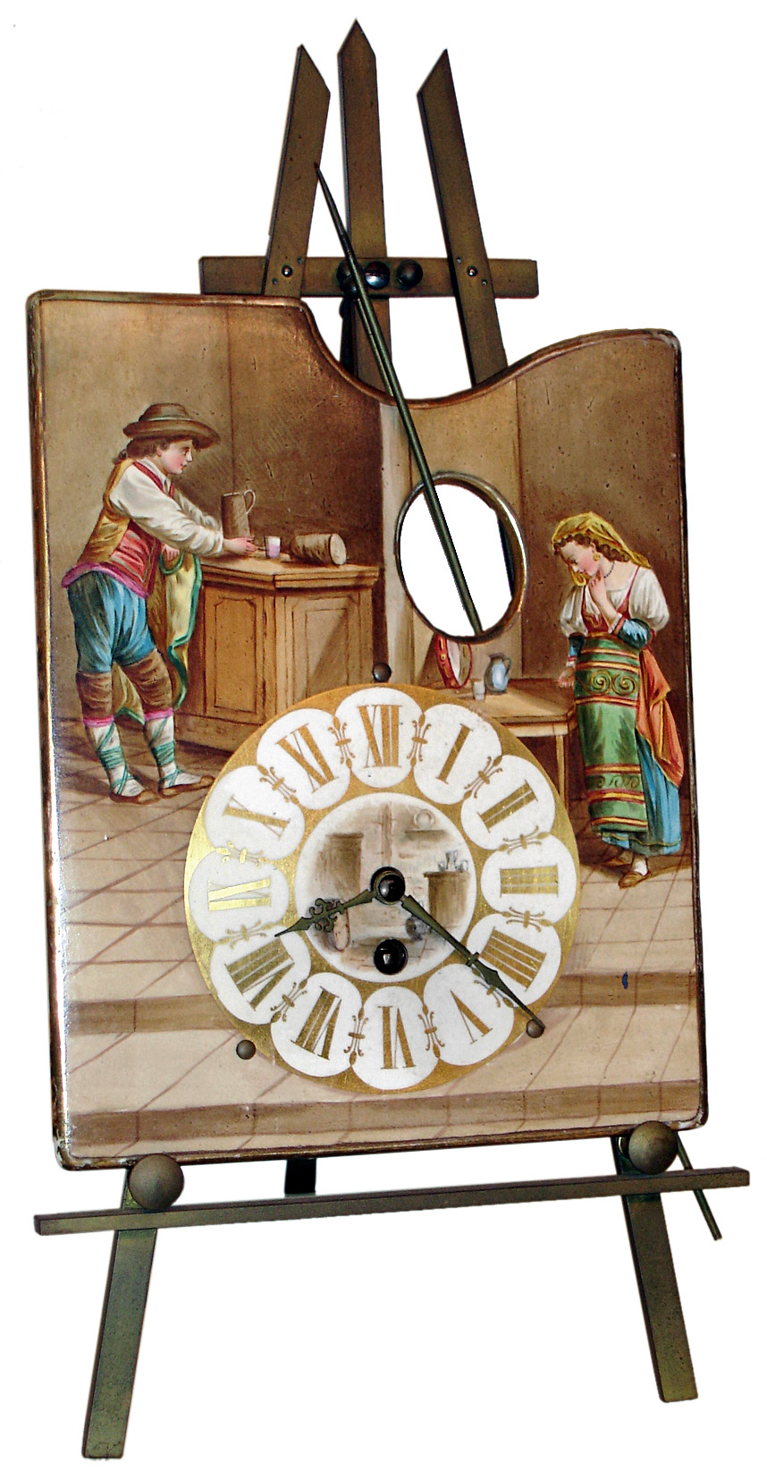 French, Empoli and Modele Deposes, Sous Le No. 19567, 8 day Artist's easel form timepiece, c1900 — Antique Clocks Price Guide