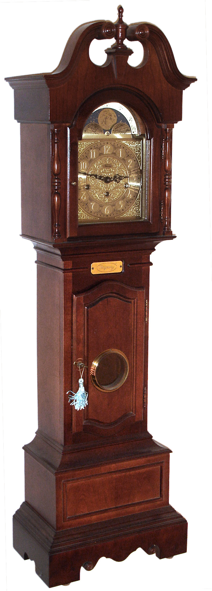 Ridgeway modern reproduction mahogany 8 day Westminster Chime grandmother or dwarf clock, 1988 — Antique Clocks Price Guide