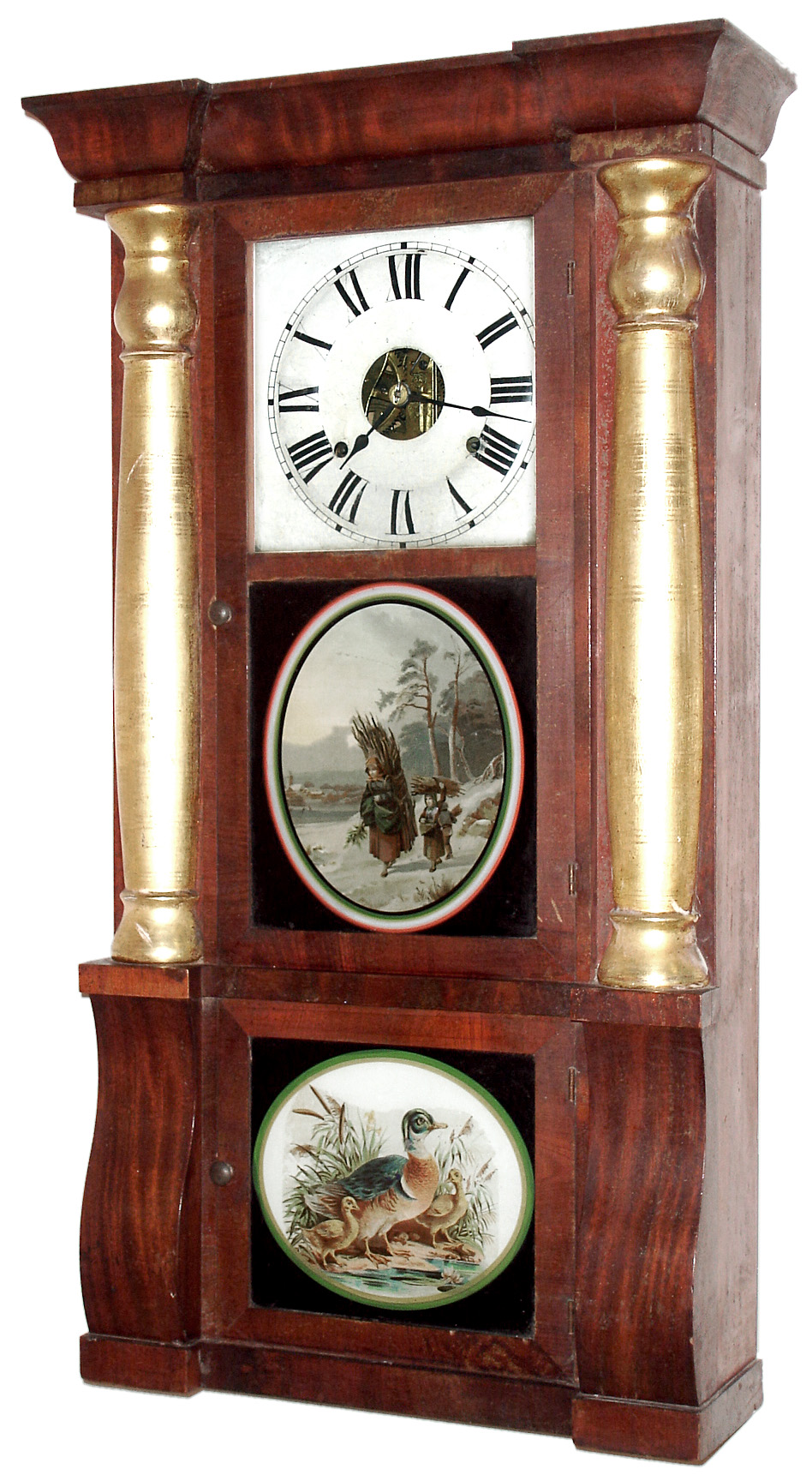 Seth Thomas Clock Co., Thomaston, Conn., 8 day, time and strike, column and cornice shelf clock, c1870. — Antique Clocks Price Guide