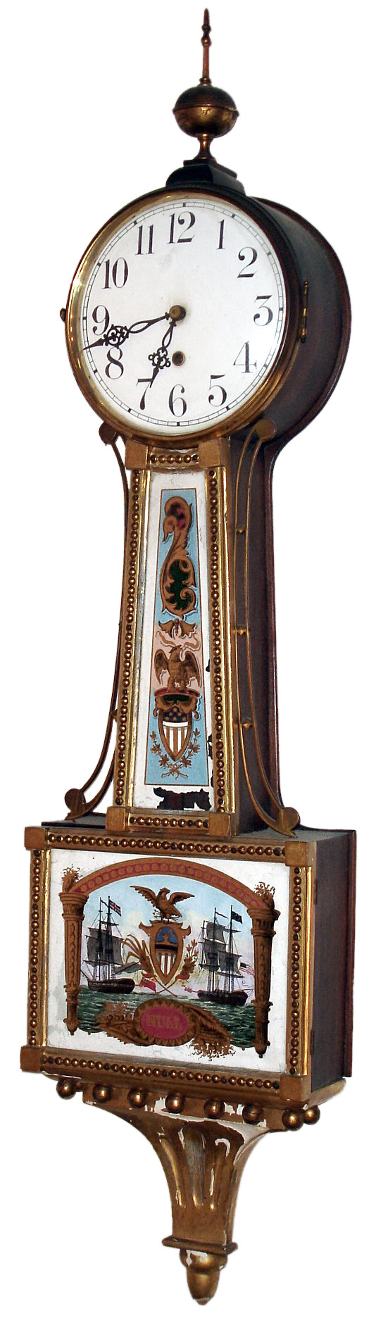 Waterbury Clock Co., Waterbury, Conn., "Willard No. 3", 8 day, banjo or Patent timepiece, c1906 — Antique Clocks Price Guide