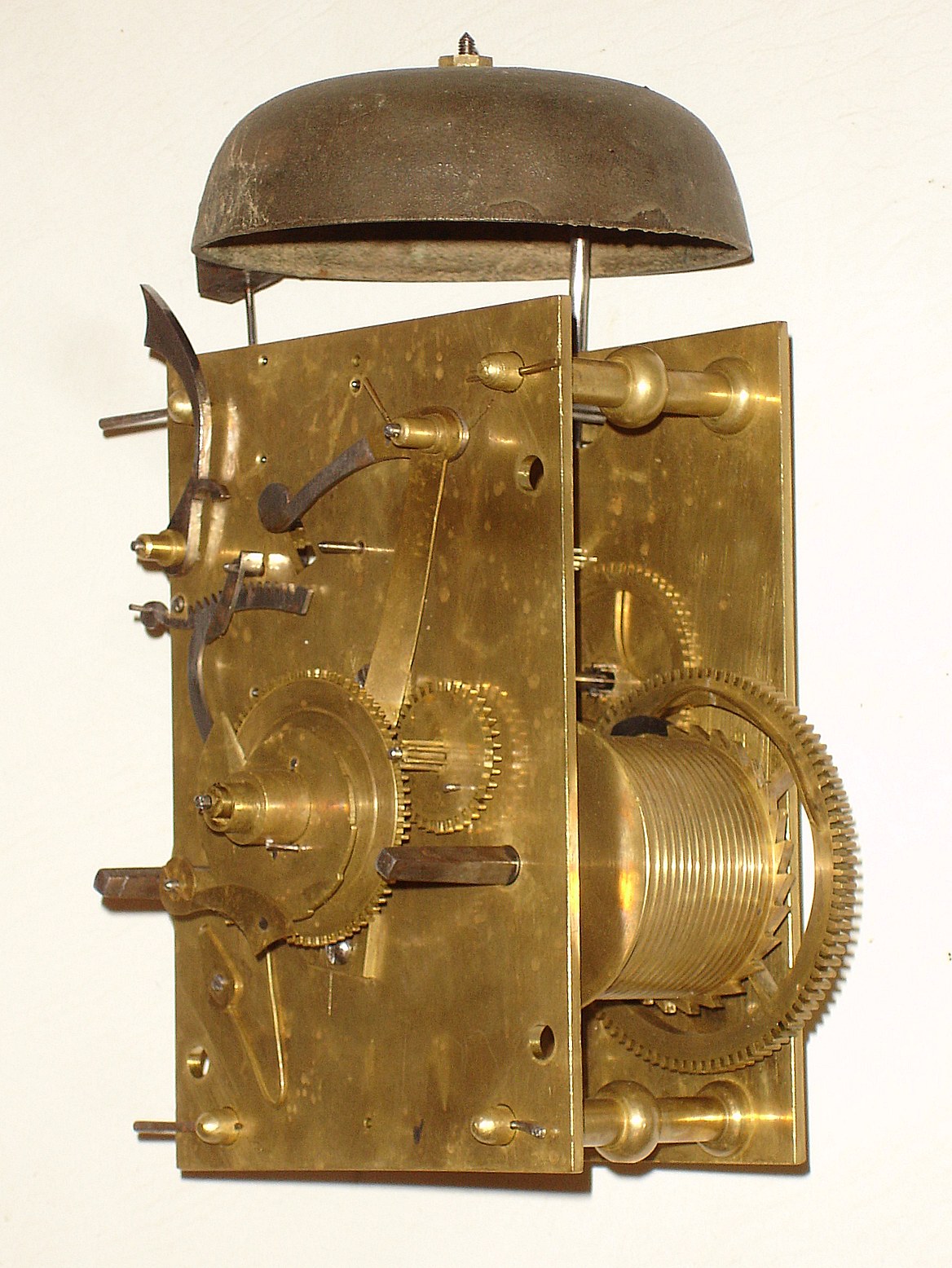 English long case 8 day time and strike movement only, Simon Willard signature (?), c1785 — Antique Clocks Price Guide
