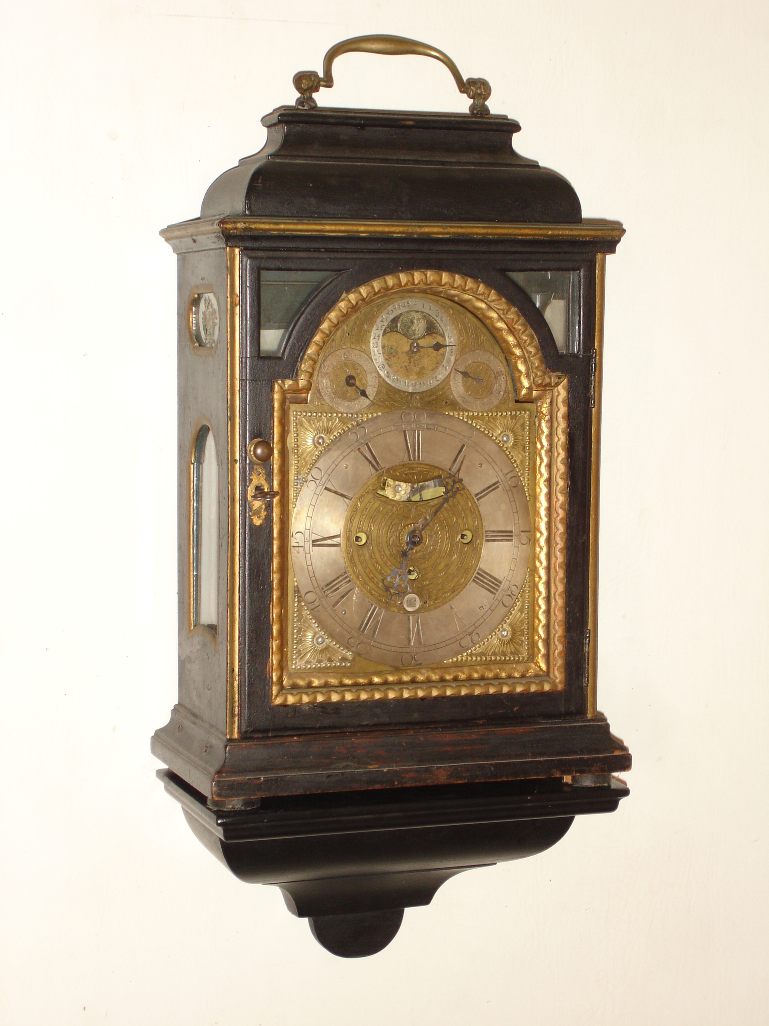Francois Hochenadl, Vienna, time and strike double fusee ebonized wood bracket clock with shelf, 18th century — Antique Clocks Price Guide