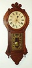 F. Kroeber Clock Co., New York, "Regulator No. 41", walnut cased timepiece with 8 day, time only, spring driven with 14" painted metal dial, c1881