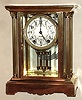 Seth Thomas Clock Co., Thomaston, Conn., "Empire No. 64" crystal regulator, 8 day time and strike spring driven movement, polished brass and glass case, c1908