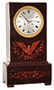 French inlaid wood 8 day time and strike mantel clock, c1840
