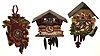 Clocks- 3 (Three) German Black Forest modern 3-weight cuckoo clocks, late 20th century
