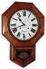 Ansonia Clock Co., New York, "Drop Octagon" oak 8 day time and strike school clock, c1901