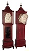 Clocks- 2 (Two) dwarf tall cases, modern bench made reproductions. one complete, one case and dial only
