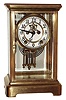 New Haven "Theron" 8 day time and strike brass and glass crystal regulator, c1911