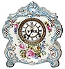 Ansonia Clock Co., New York, "La Vogue" 8 day time and strike porcelain mantel clock, c1901