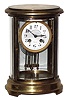 French brass and glass oval 8 day time and strike crystal regulator mantel clock, c1890