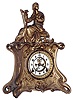 Ansonia Clock Co., New York, "Miranda Figure No. 1008" cast metal 8 day time and strike figural mantel clock, c1904